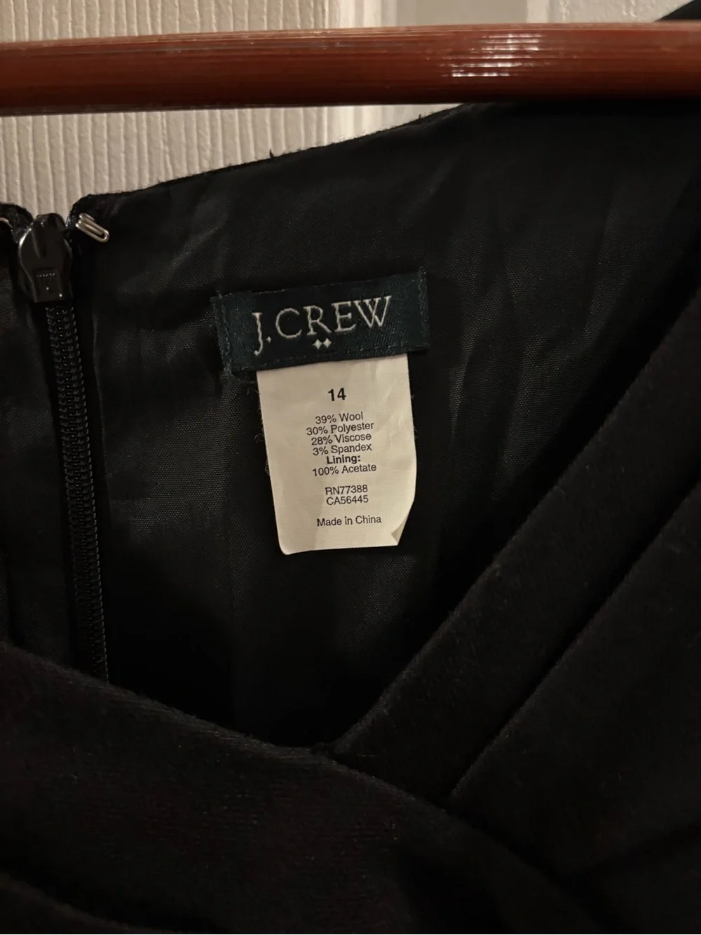 J.Crew Black Off Shoulder Sheath Cocktail Dress Women’s Size 14